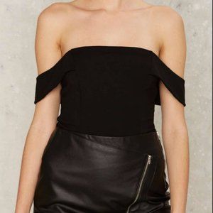 Off the shoulder black bodysuit